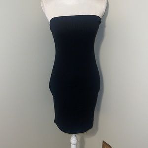 Black strapless dress